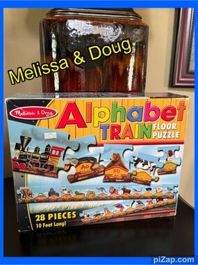🧩 Melissa & Doug Alphabet Train Floor Puzzle ~ Vivid Multi Color